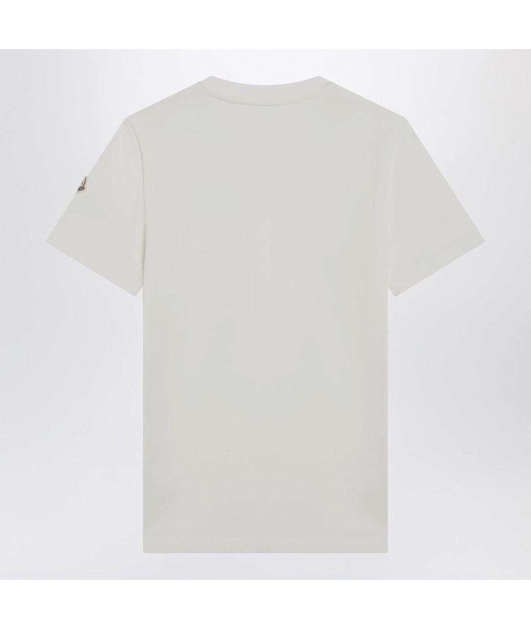 MONCLER Белая хлопковая футболка, фото 2