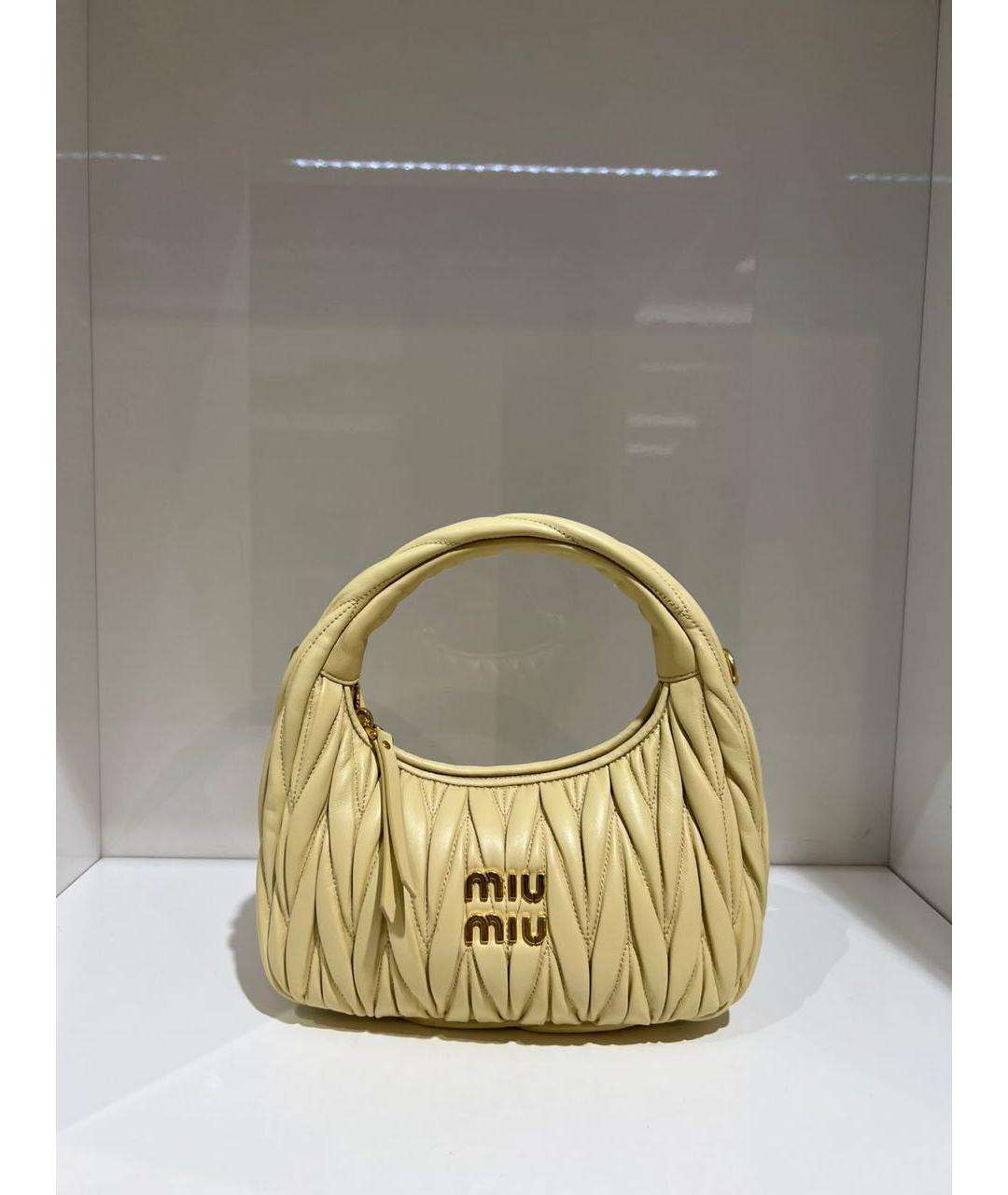 MIU MIU Бежевая сумка с короткими ручками, фото 2