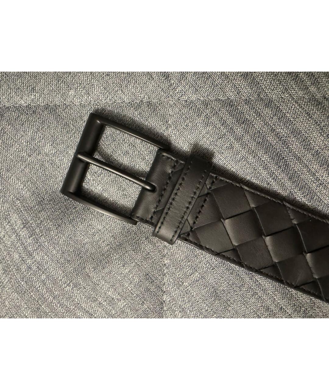 BOTTEGA VENETA Черный кожаный ремень, фото 2