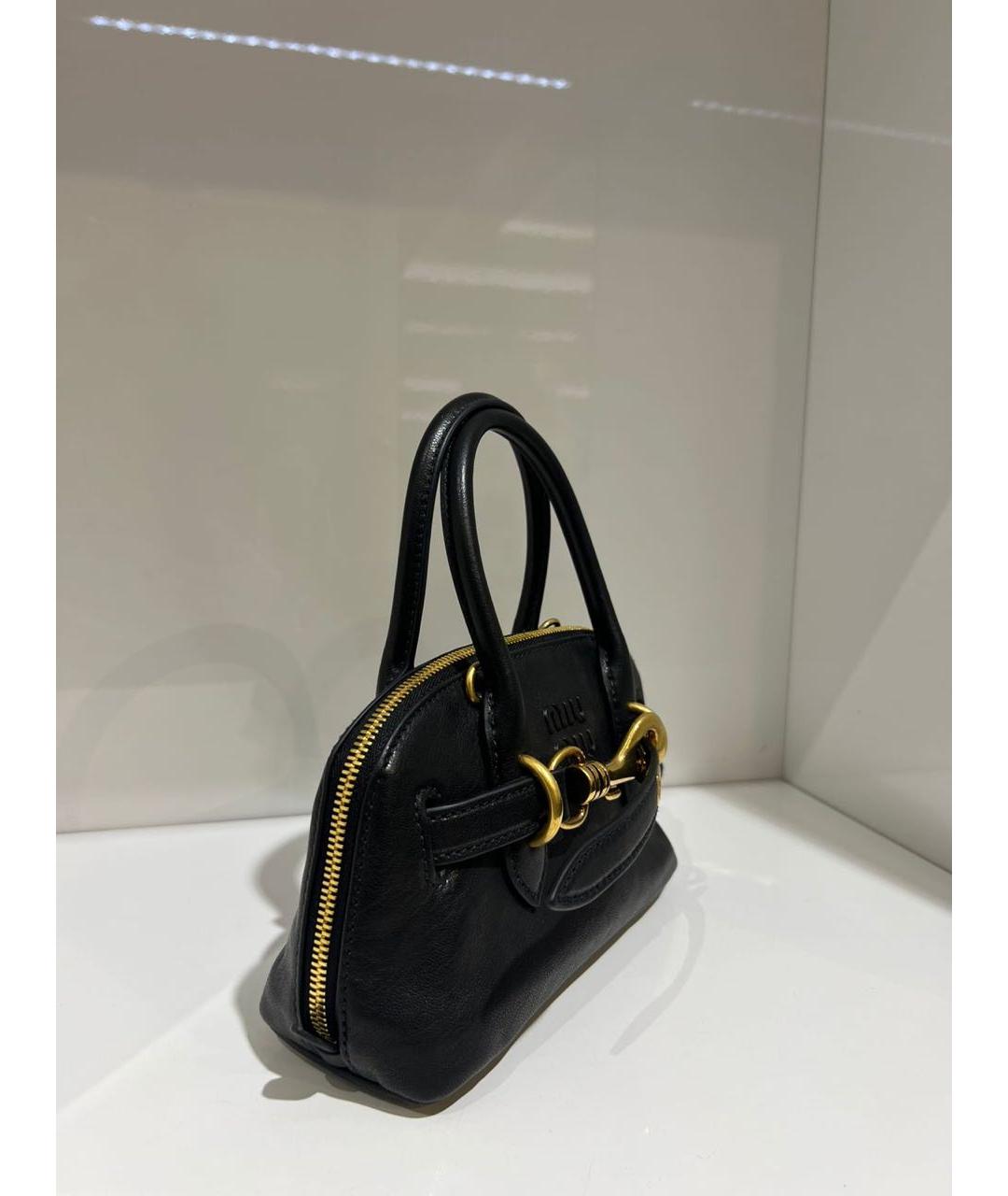 MIU MIU Черная кожаная сумка через плечо, фото 3