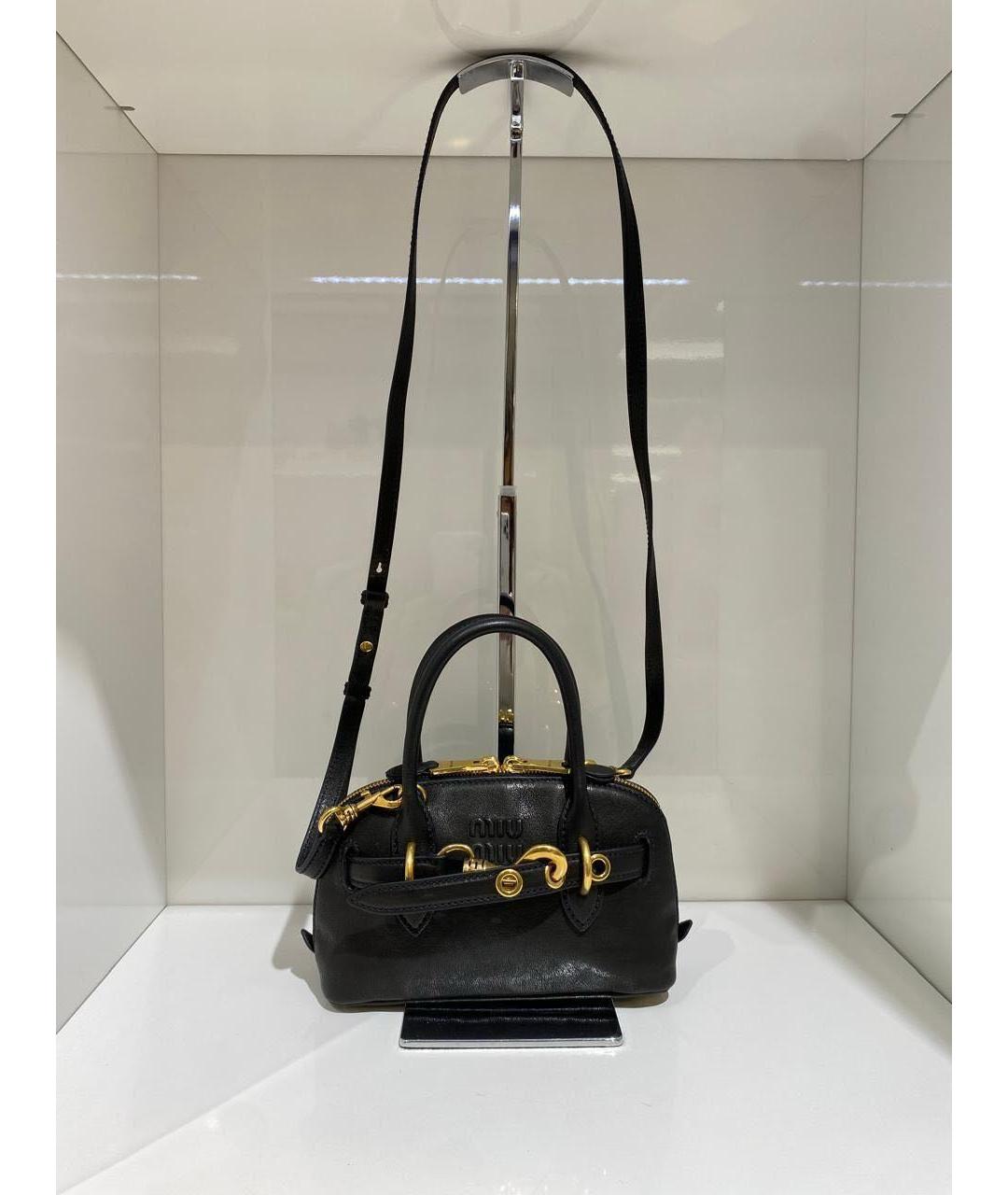 MIU MIU Черная кожаная сумка через плечо, фото 2