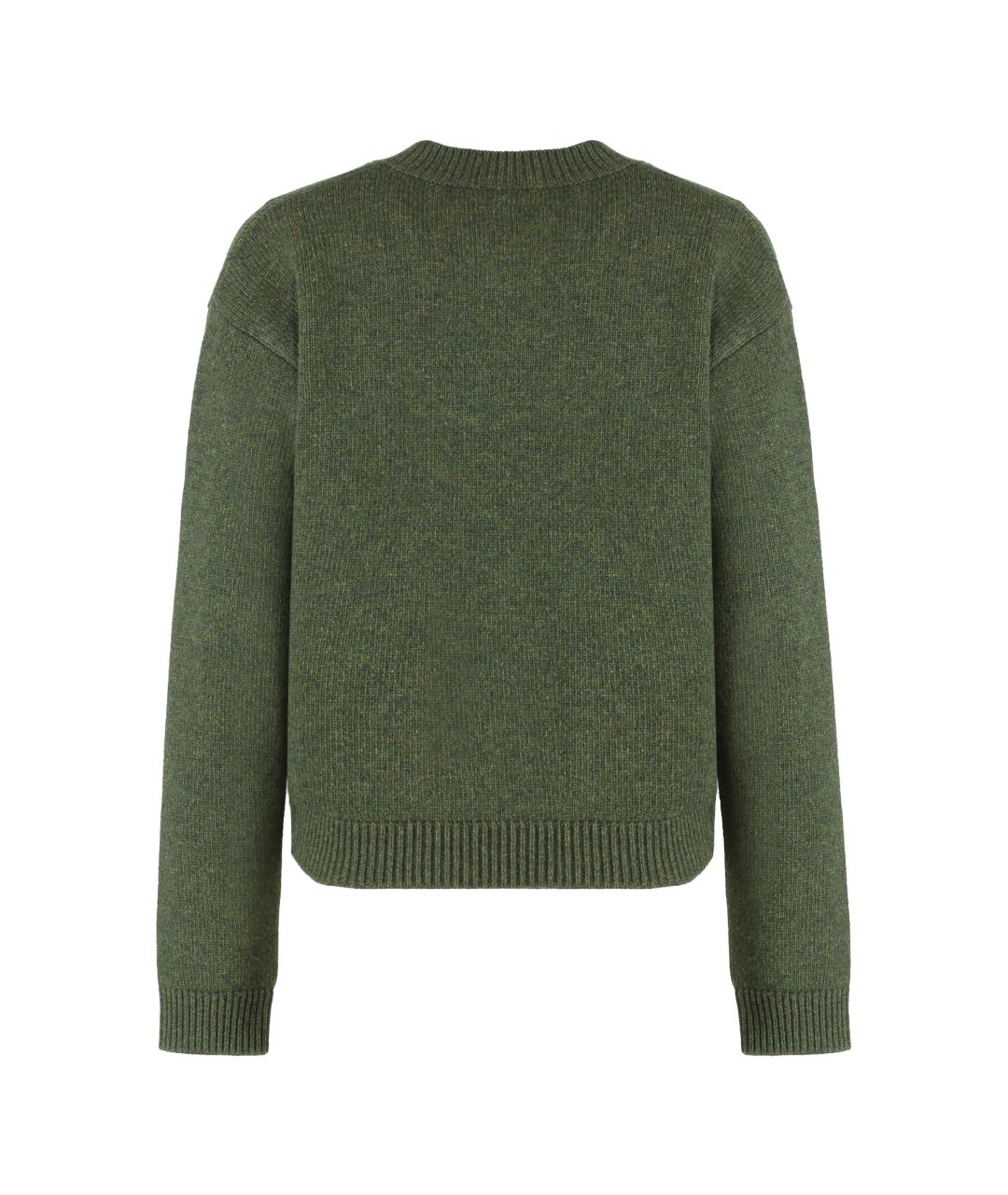 GUCCI Зеленый шерстяной джемпер / свитер, фото 2