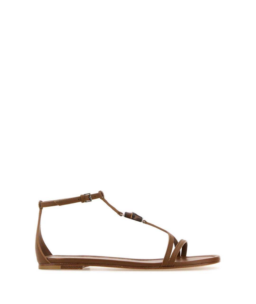 GUCCI Бежевые кожаные сандалии, фото 1