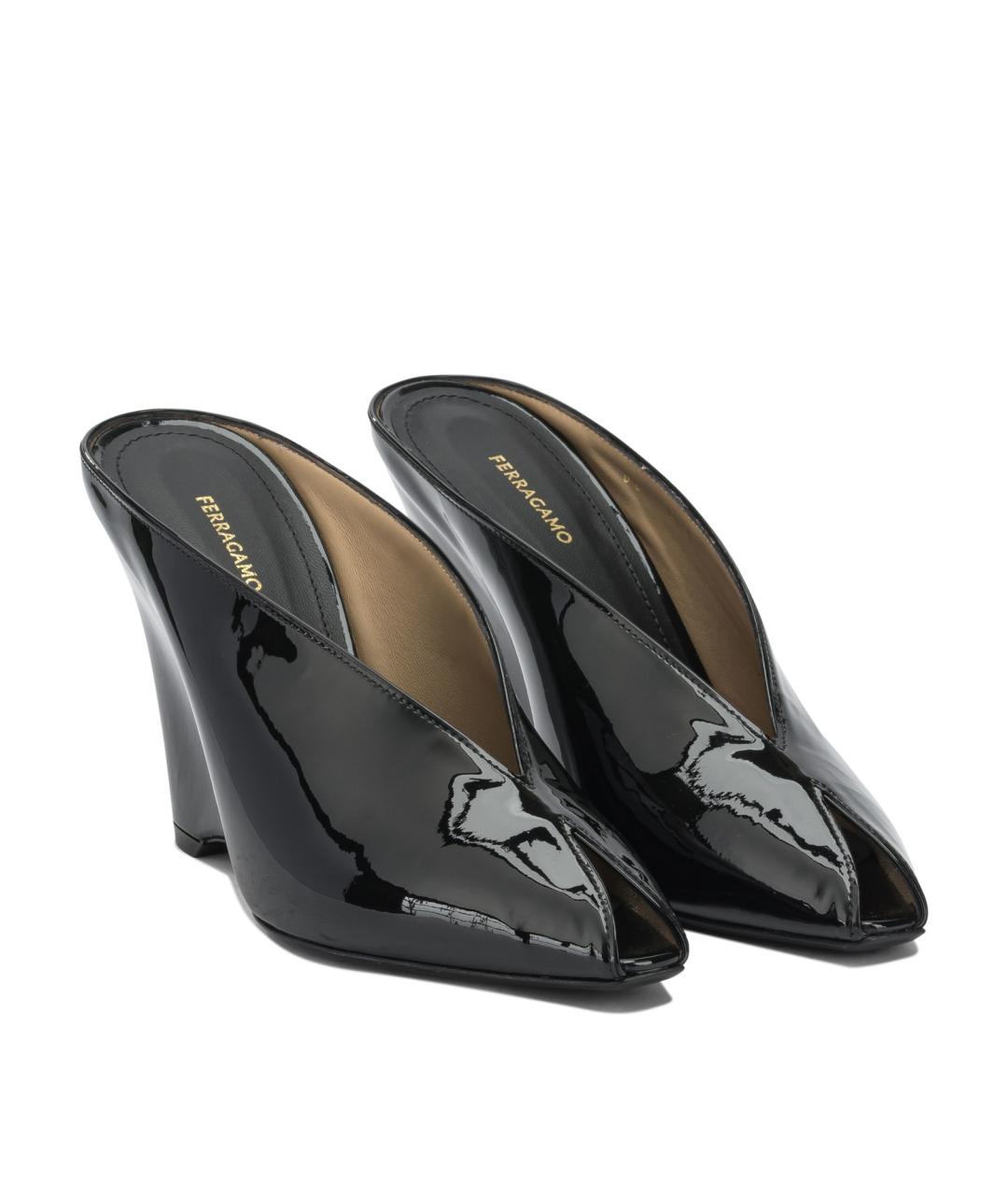 FERRAGAMO Черные кожаные туфли, фото 2