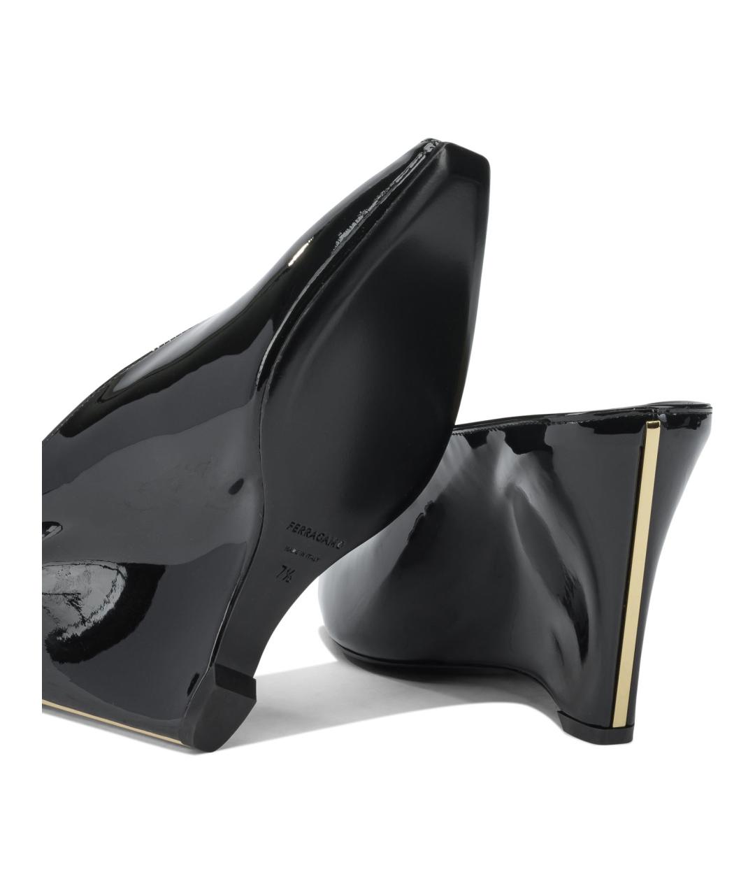 FERRAGAMO Черные кожаные туфли, фото 5