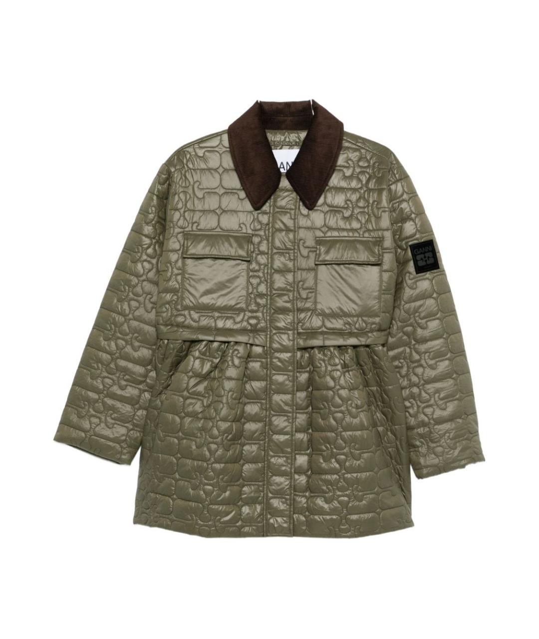 GANNI Зеленая полиамидовая куртка, фото 1