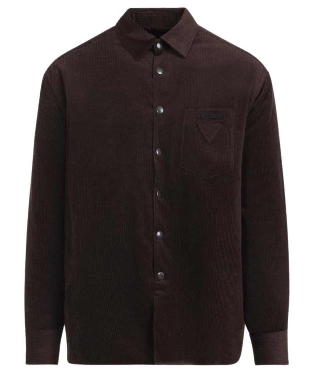 PRADA Коричневая хлопковая кэжуал рубашка, фото 1