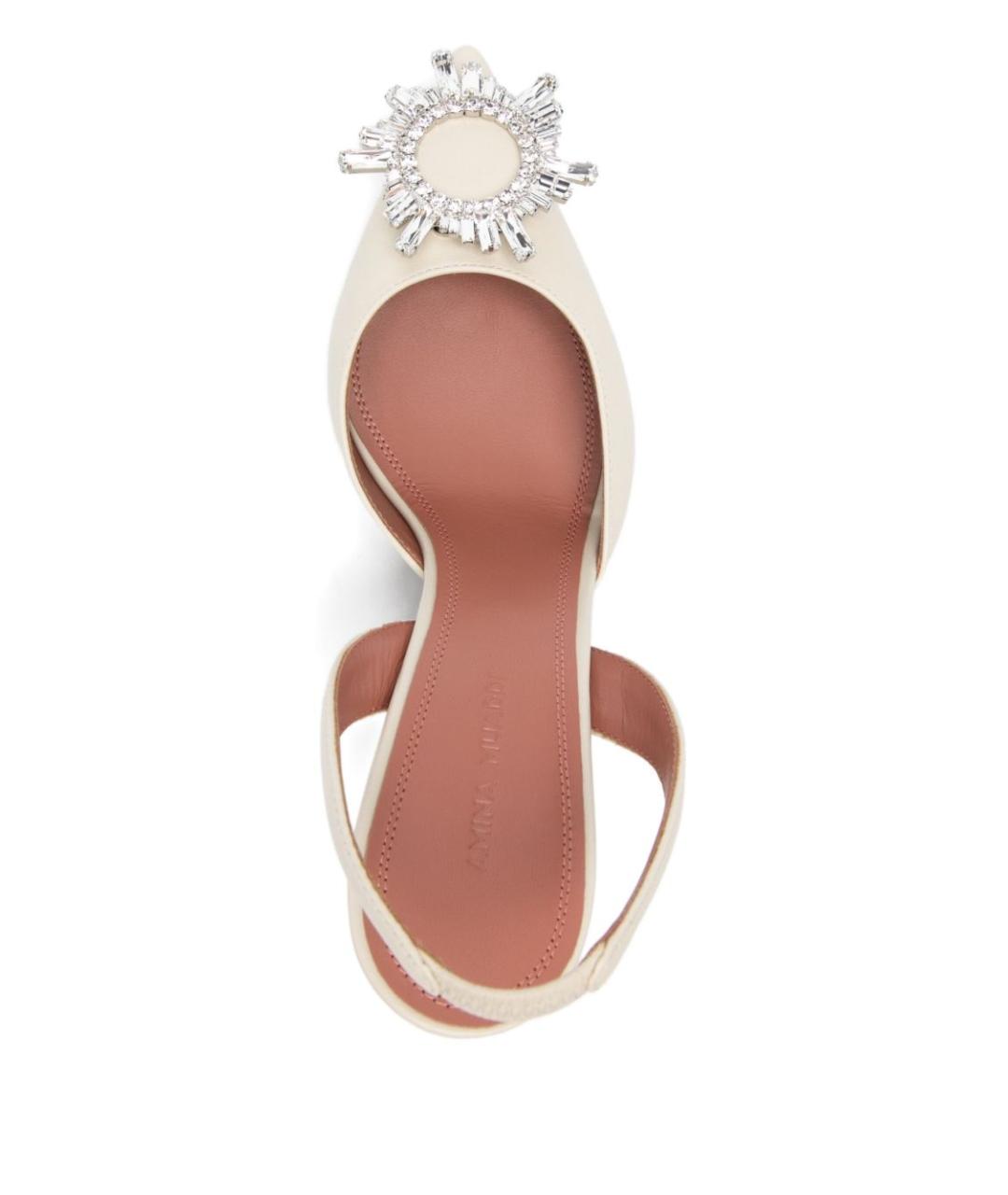 Amina Muaddi Бежевые кожаные туфли, фото 3