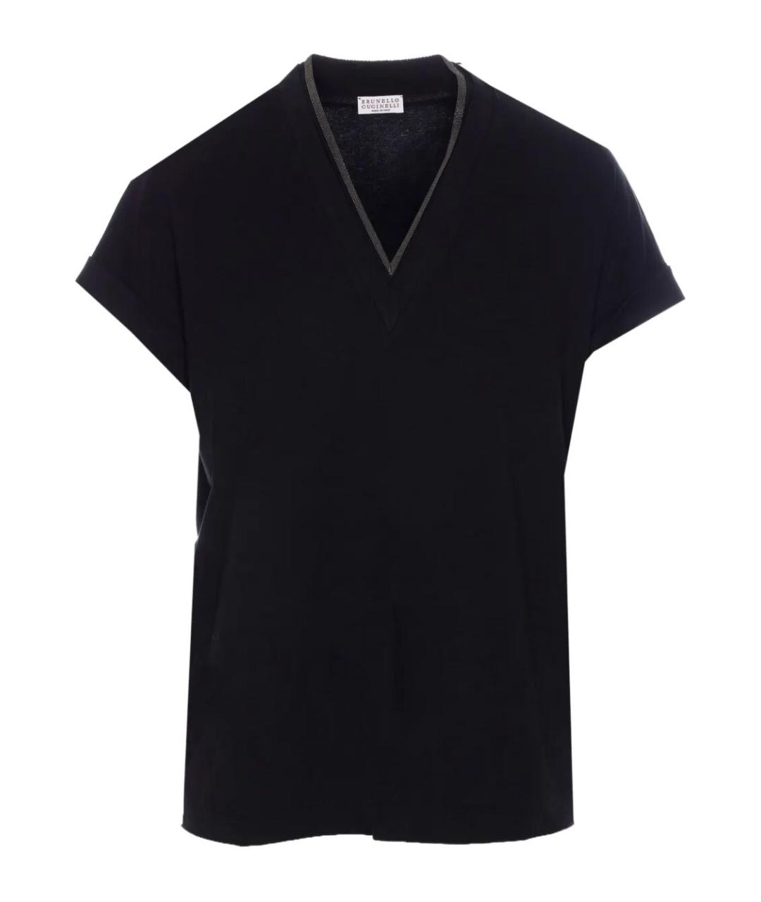 BRUNELLO CUCINELLI Черная хлопковая футболка, фото 1