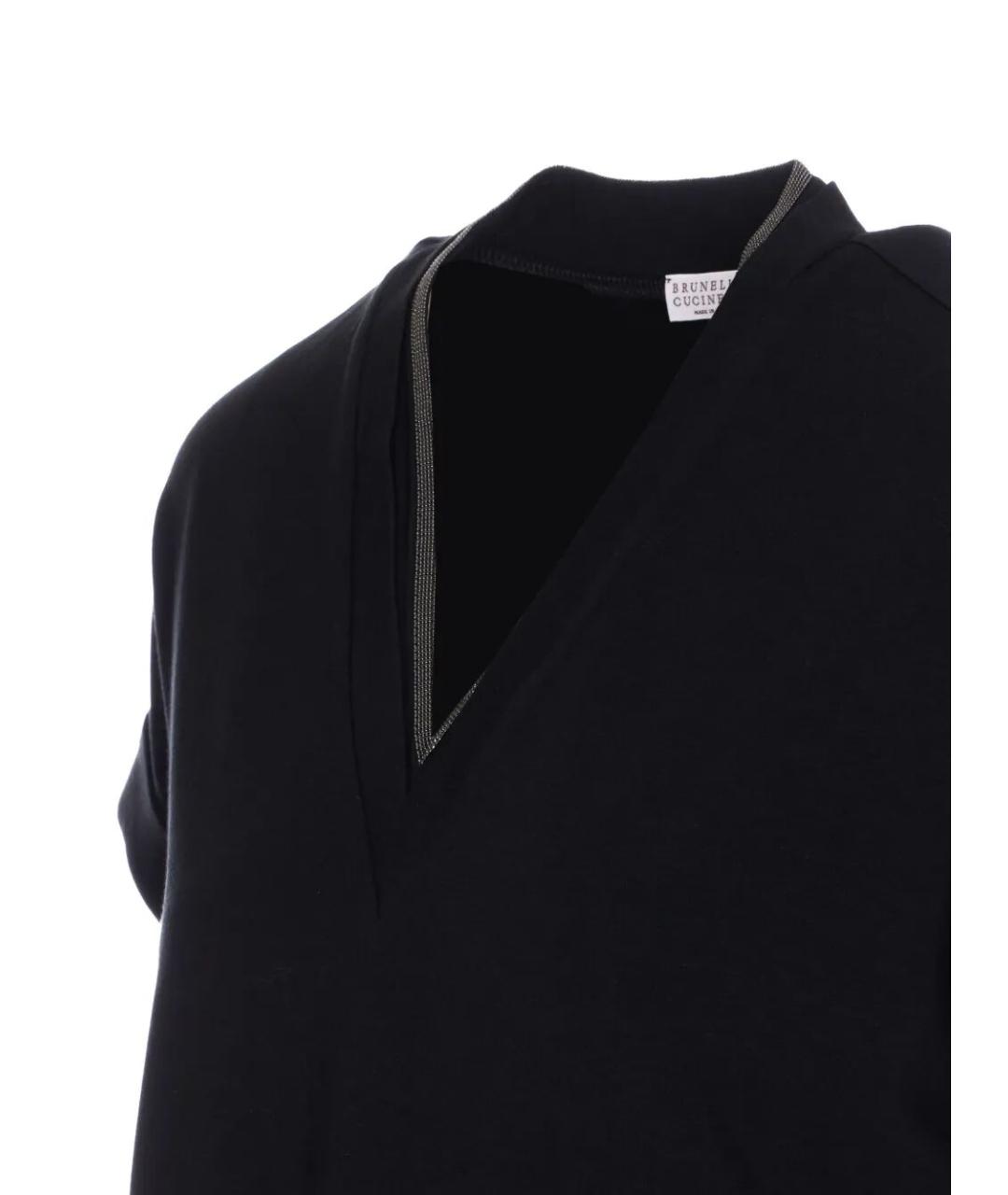 BRUNELLO CUCINELLI Черная хлопковая футболка, фото 5