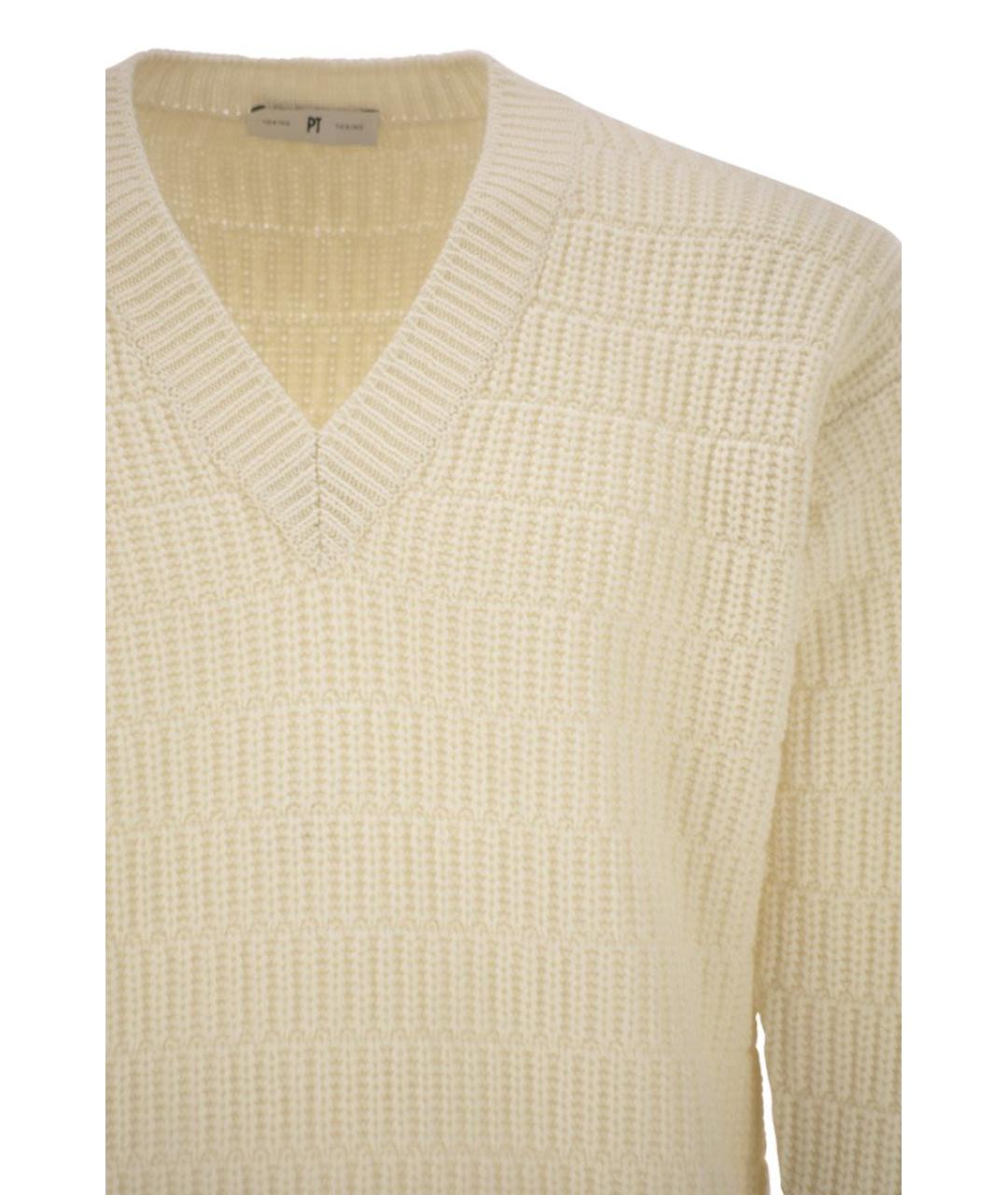 PT TORINO Белый шерстяной джемпер / свитер, фото 4