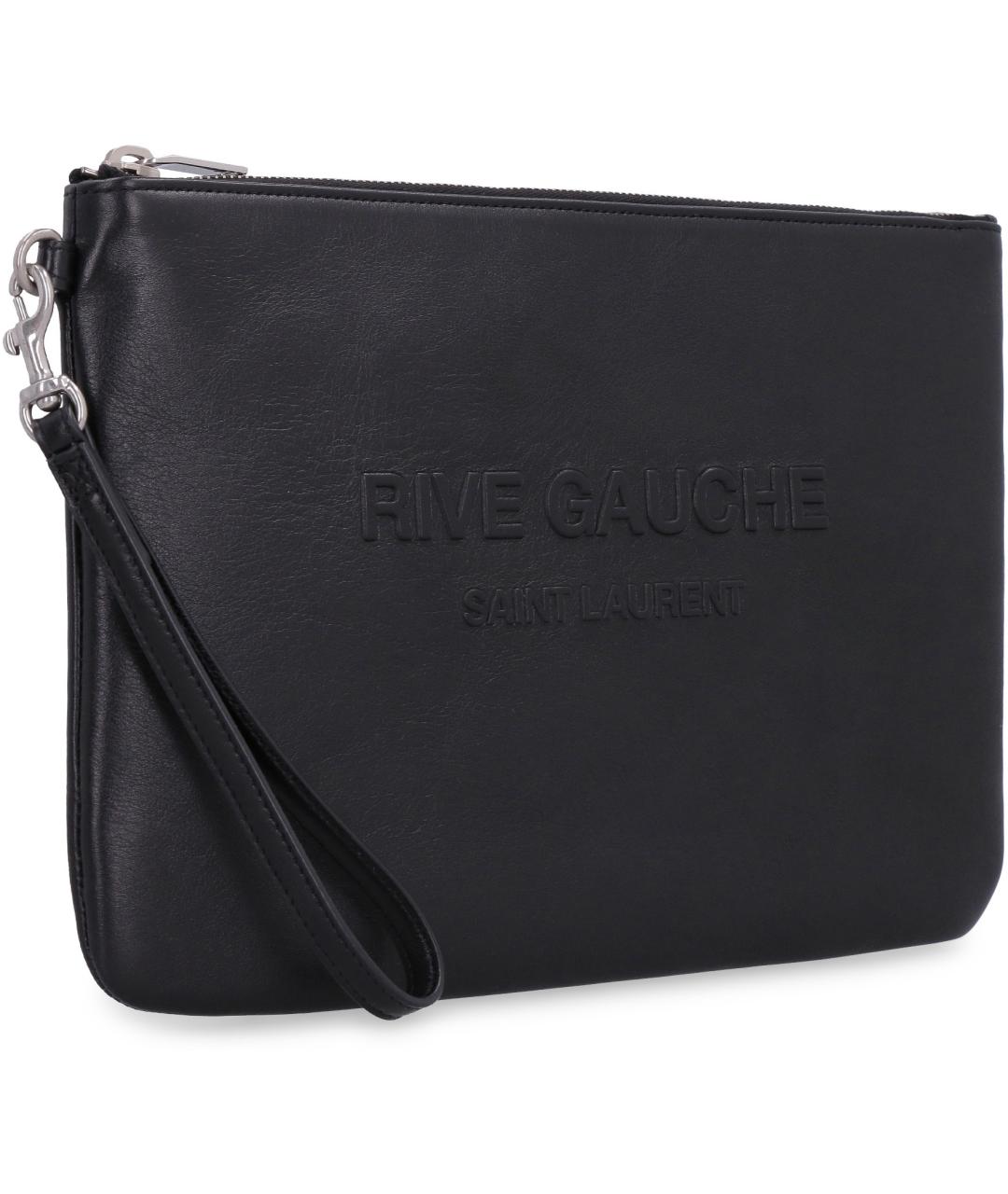 SAINT LAURENT Черная кожаная папка для документов, фото 3