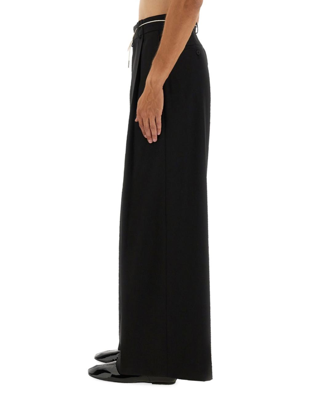 DRIES VAN NOTEN Черные шерстяные повседневные брюки, фото 4