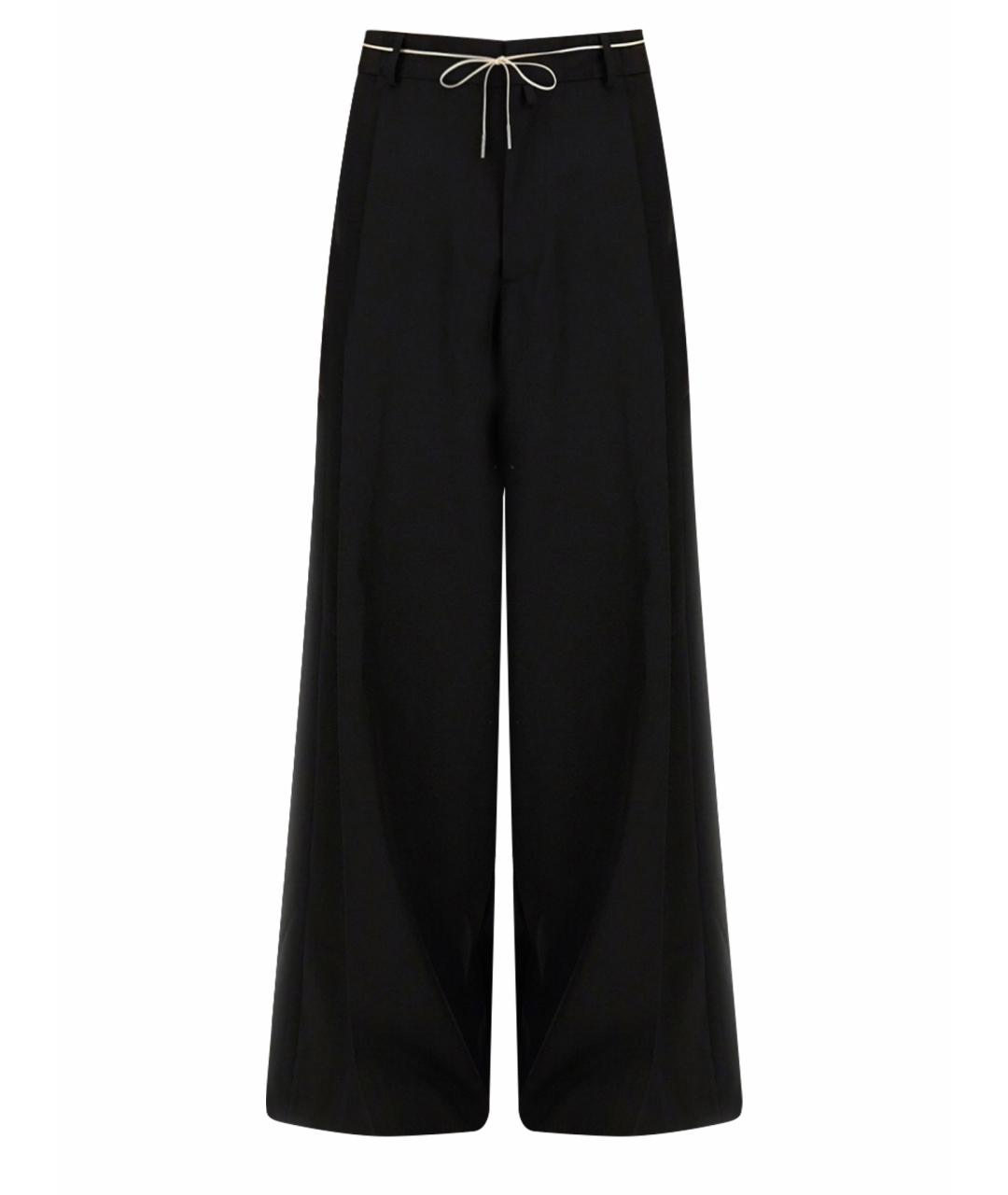 DRIES VAN NOTEN Черные шерстяные повседневные брюки, фото 1