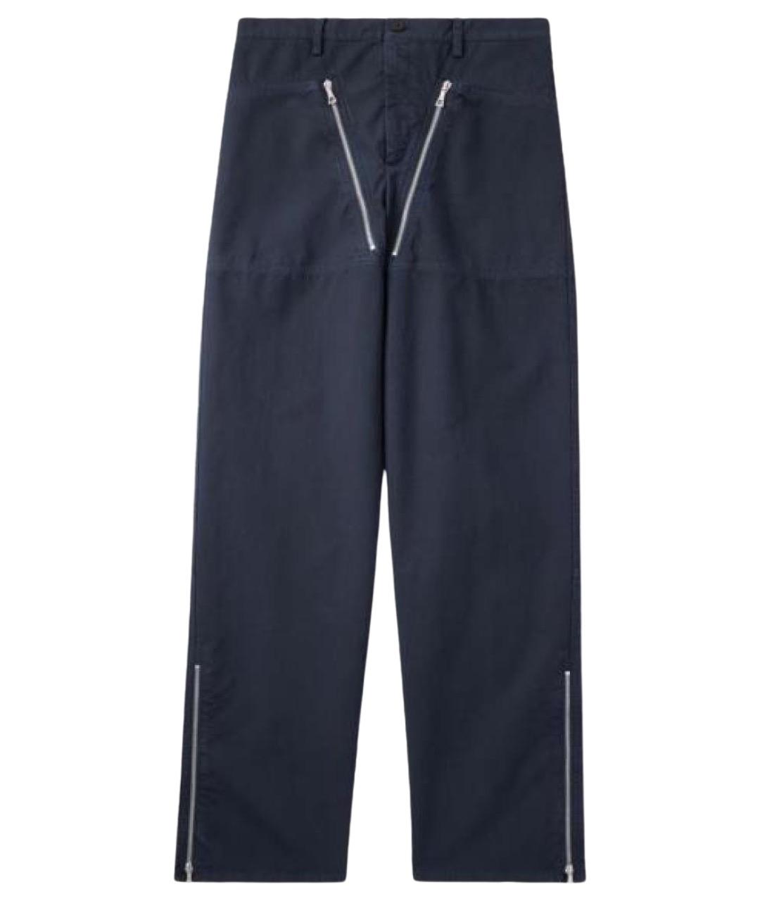 DRIES VAN NOTEN Синие хлопковые повседневные брюки, фото 1