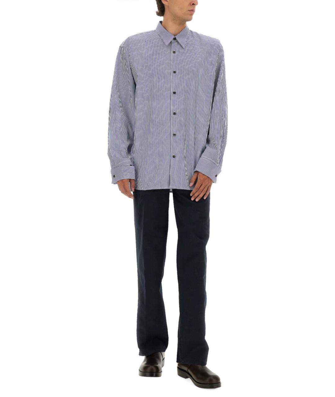 DRIES VAN NOTEN Синие хлопковые повседневные брюки, фото 2