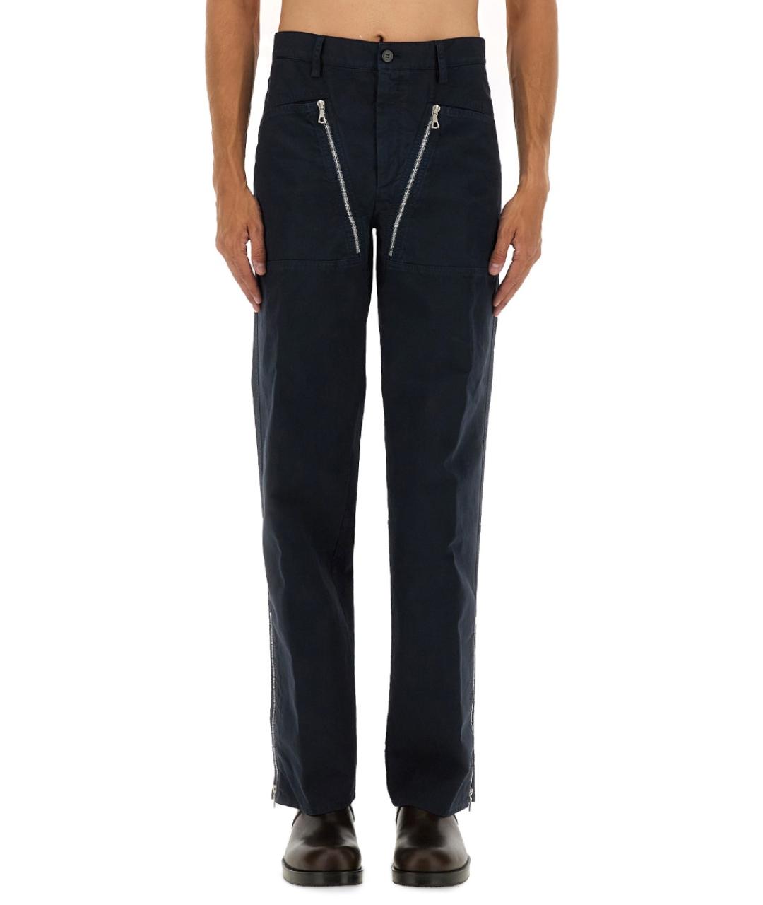 DRIES VAN NOTEN Синие хлопковые повседневные брюки, фото 5