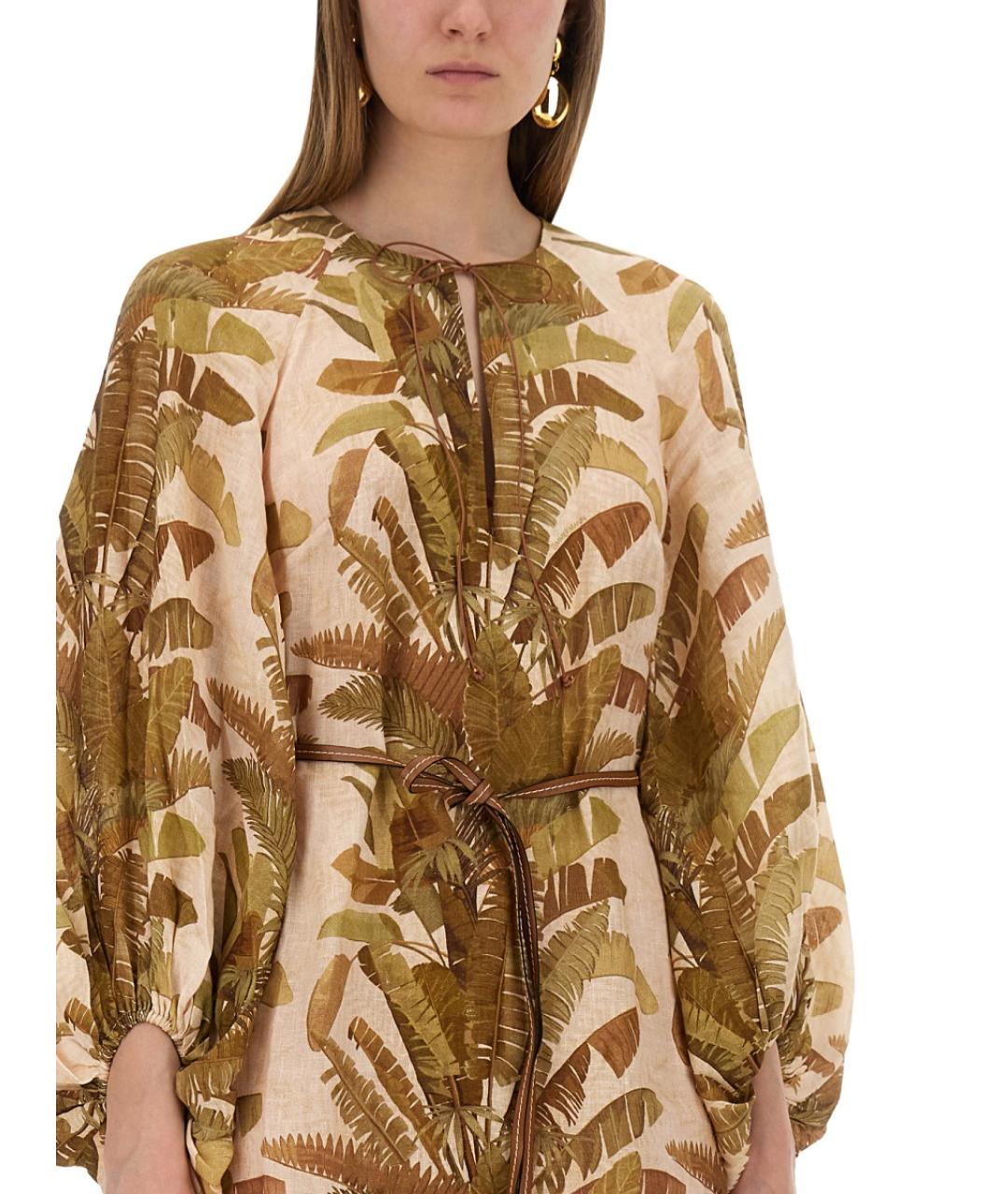 ZIMMERMANN Мульти льняное повседневное платье, фото 5