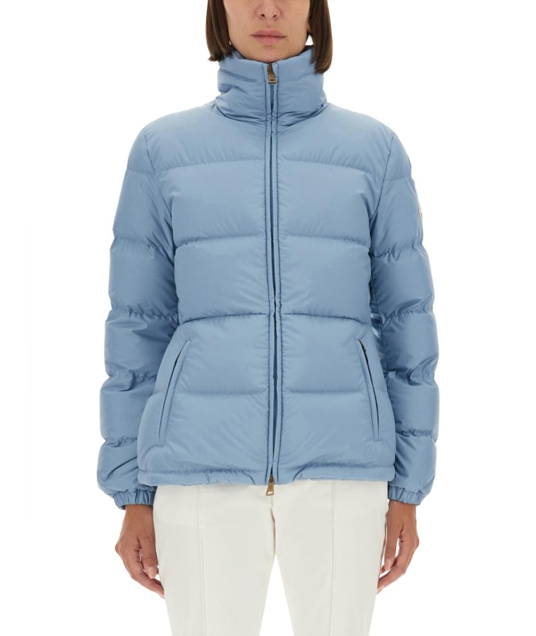 MONCLER Голубой полиэстеровый пуховик, фото 2