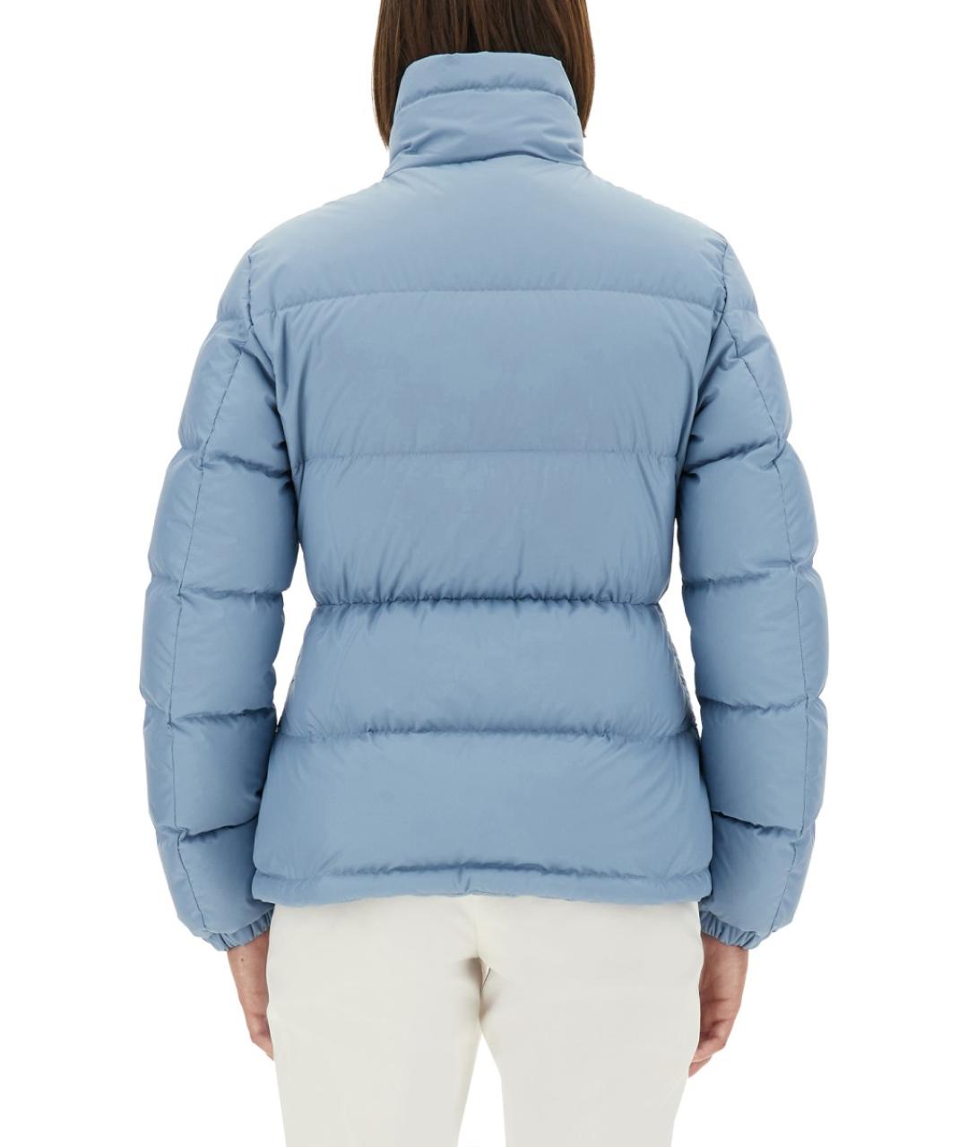 MONCLER Голубой полиэстеровый пуховик, фото 4