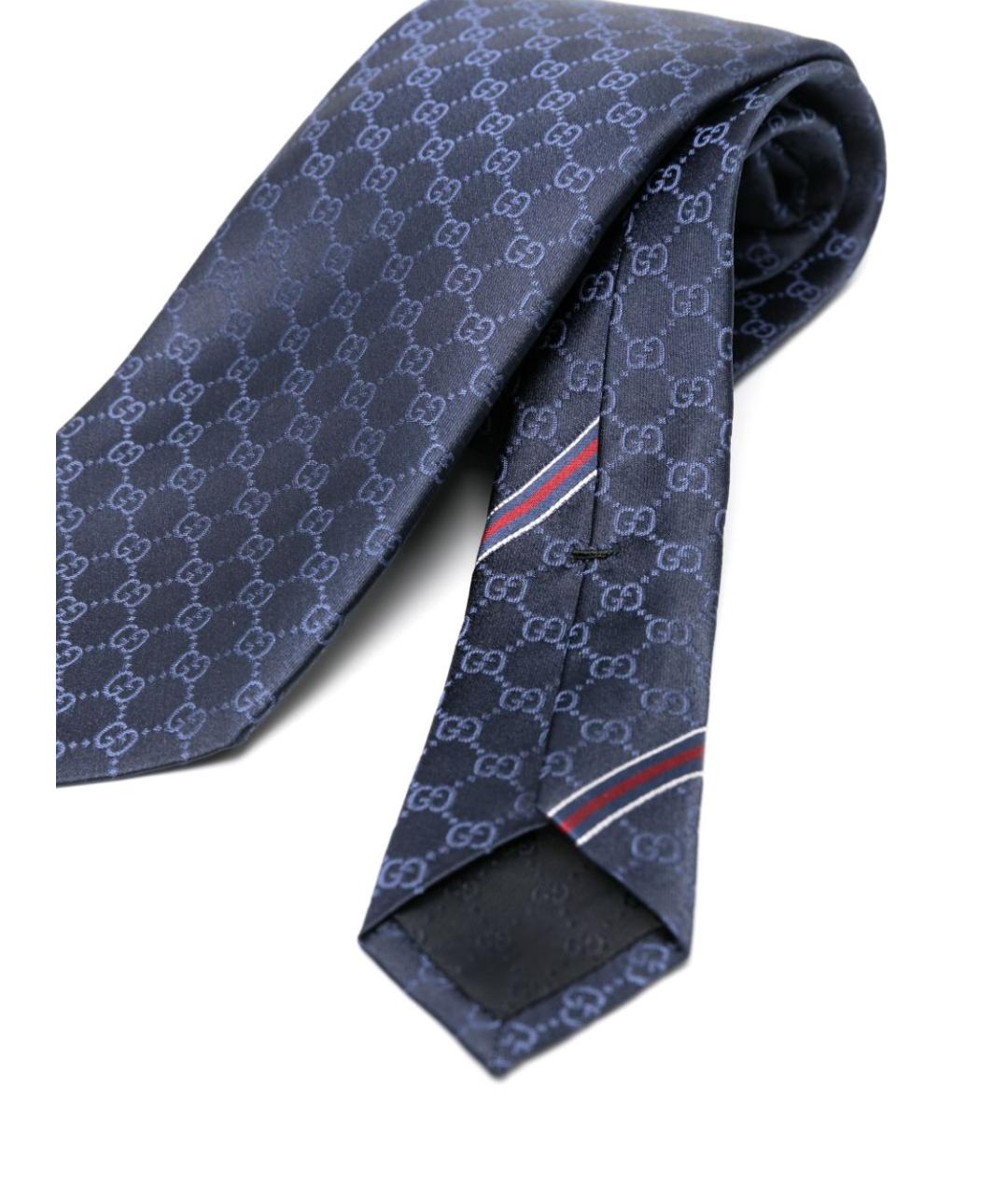 GUCCI Синий шелковый галстук, фото 3