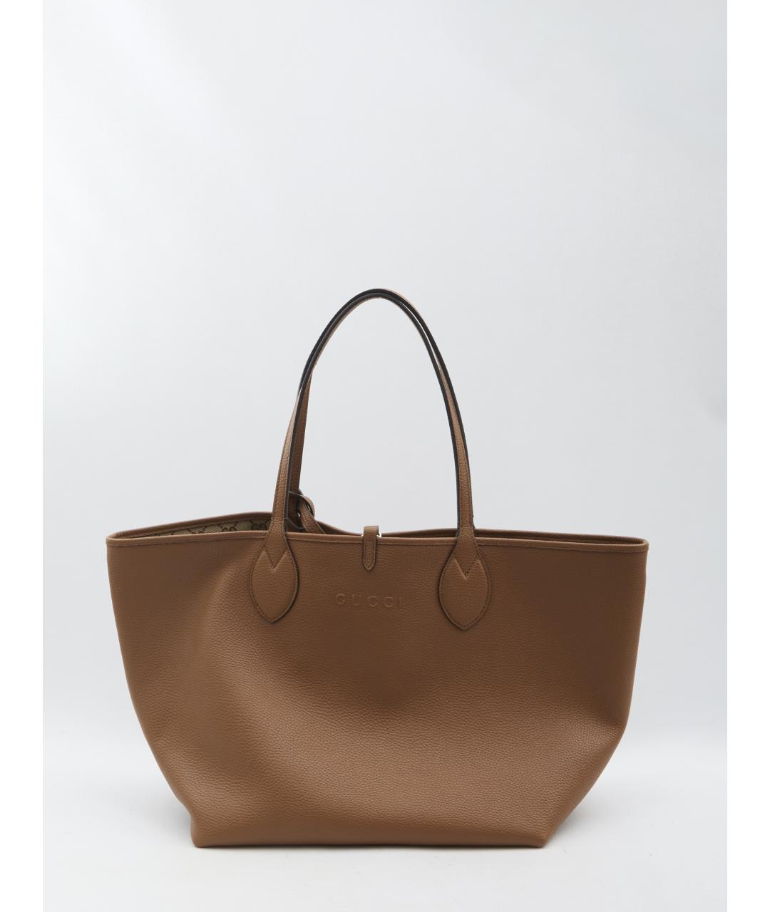 GUCCI Бежевая кожаная сумка тоут, фото 6