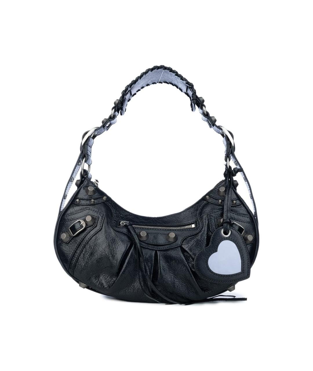 BALENCIAGA Черная кожаная сумка через плечо, фото 4