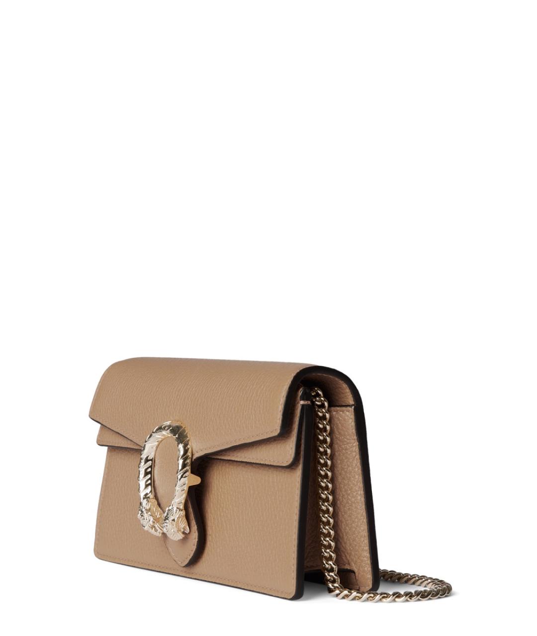 GUCCI Бежевая кожаная сумка через плечо, фото 3