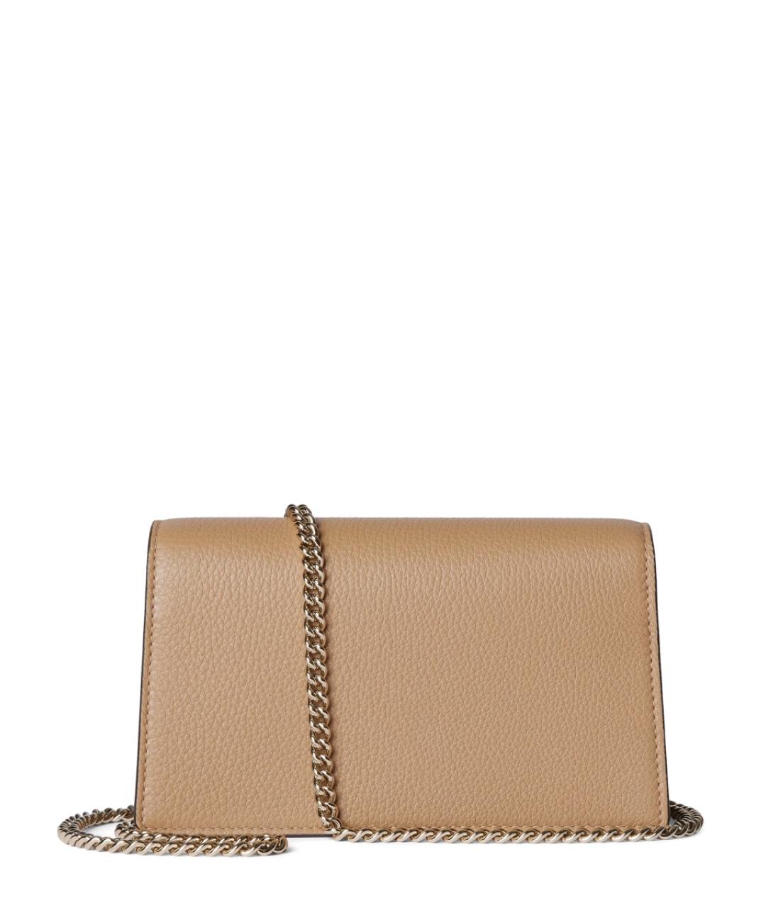 GUCCI Бежевая кожаная сумка через плечо, фото 2