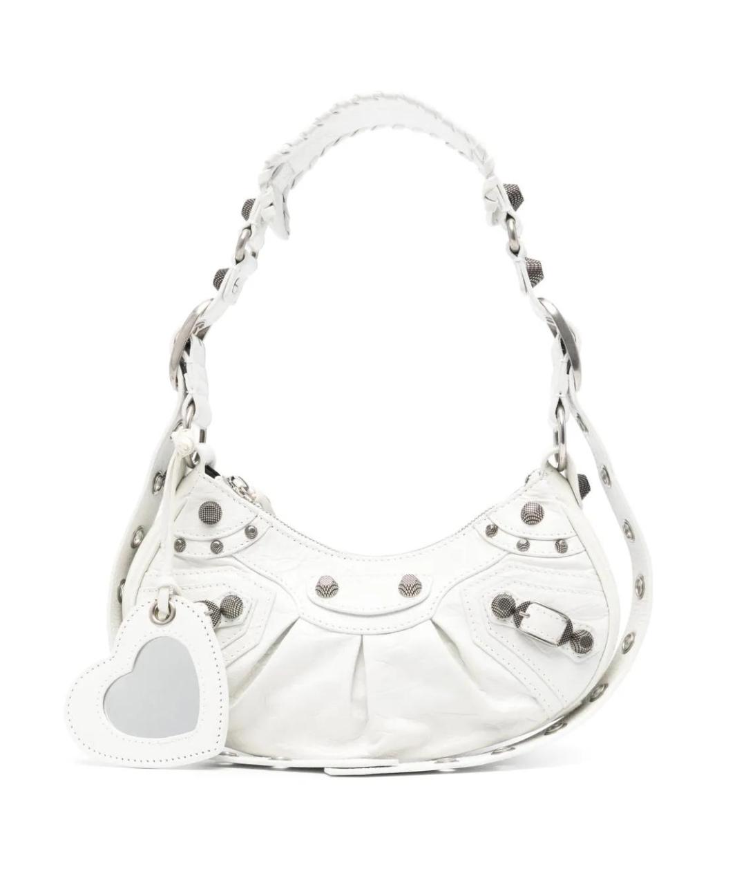 BALENCIAGA Белая кожаная сумка через плечо, фото 1