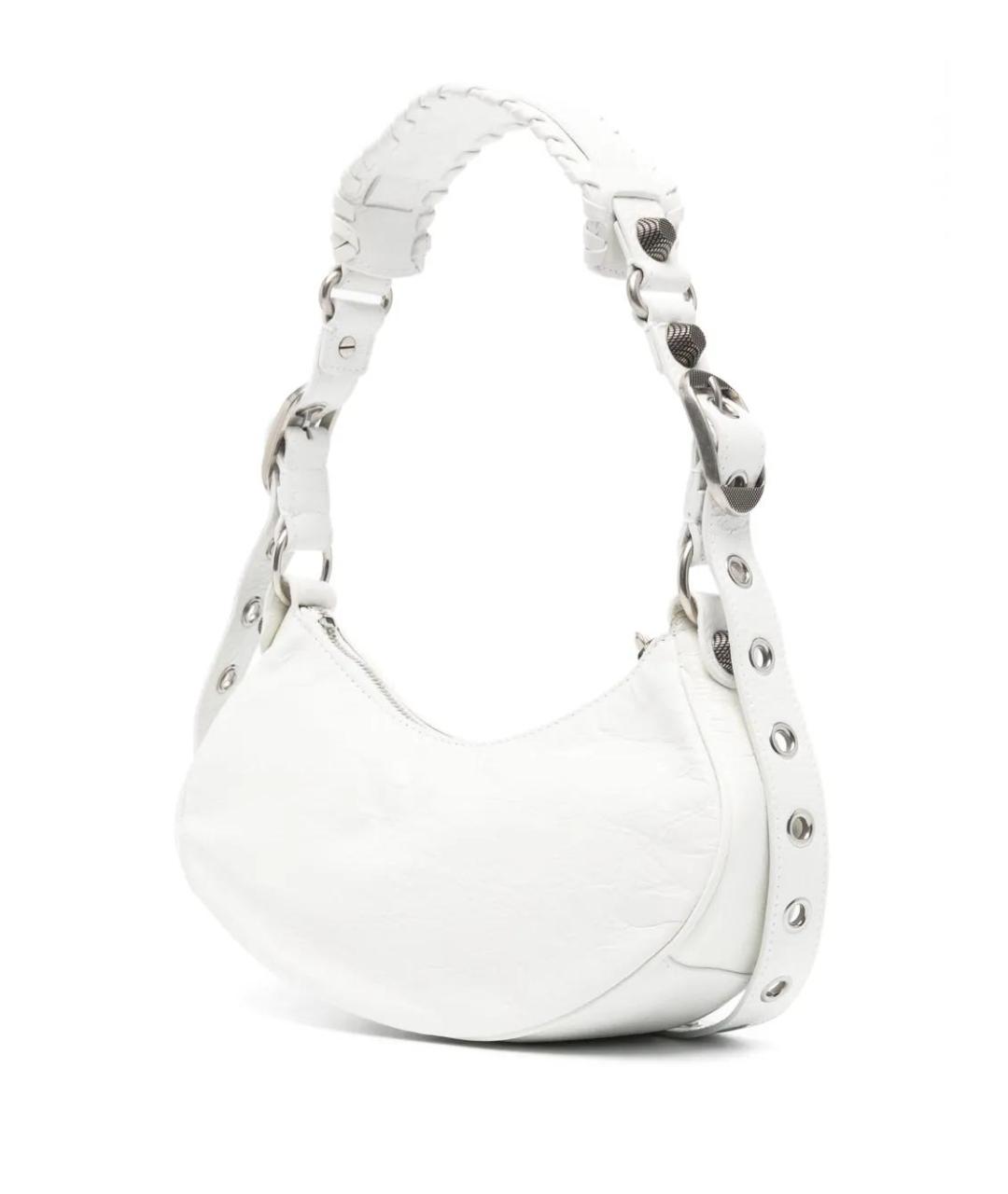 BALENCIAGA Белая кожаная сумка через плечо, фото 3