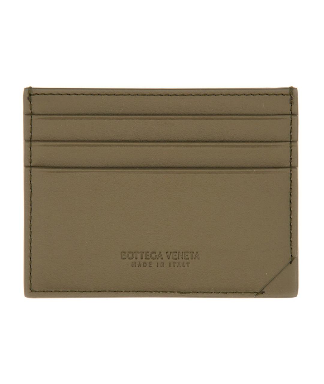 BOTTEGA VENETA Зеленый кожаный кардхолдер, фото 2