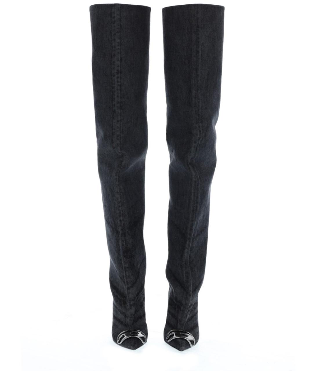 DIESEL Черные текстильные ботфорты, фото 3