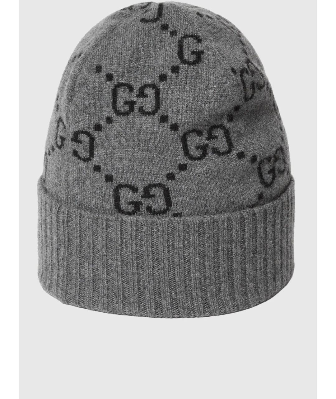 GUCCI Серая кашемировая шапка, фото 3