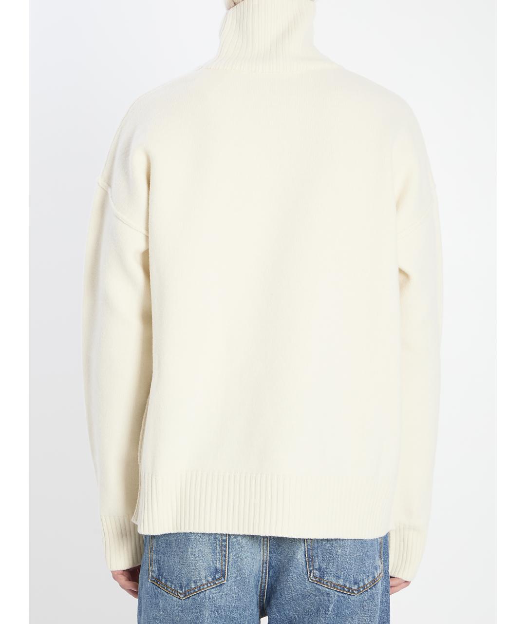 Ami Paris Белый шерстяной джемпер / свитер, фото 3