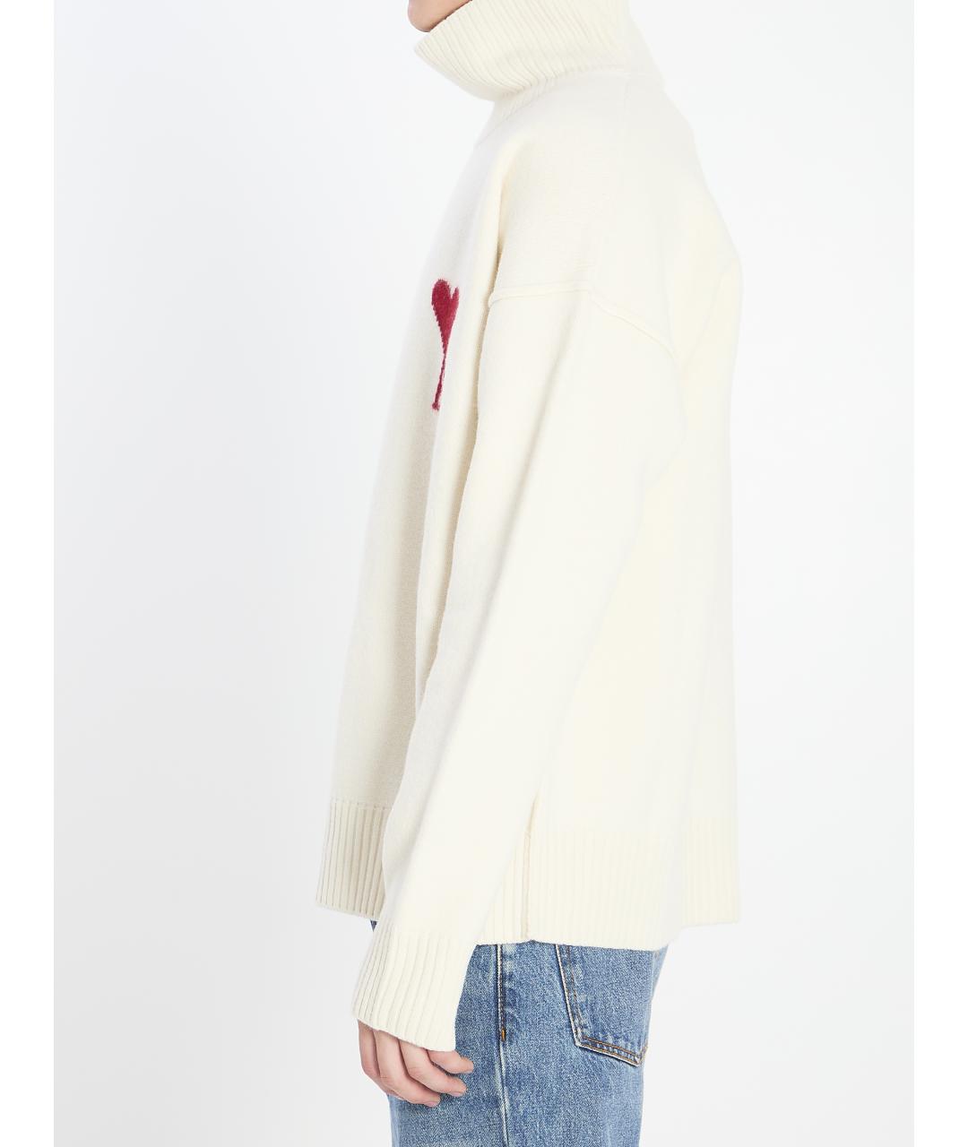 Ami Paris Белый шерстяной джемпер / свитер, фото 2