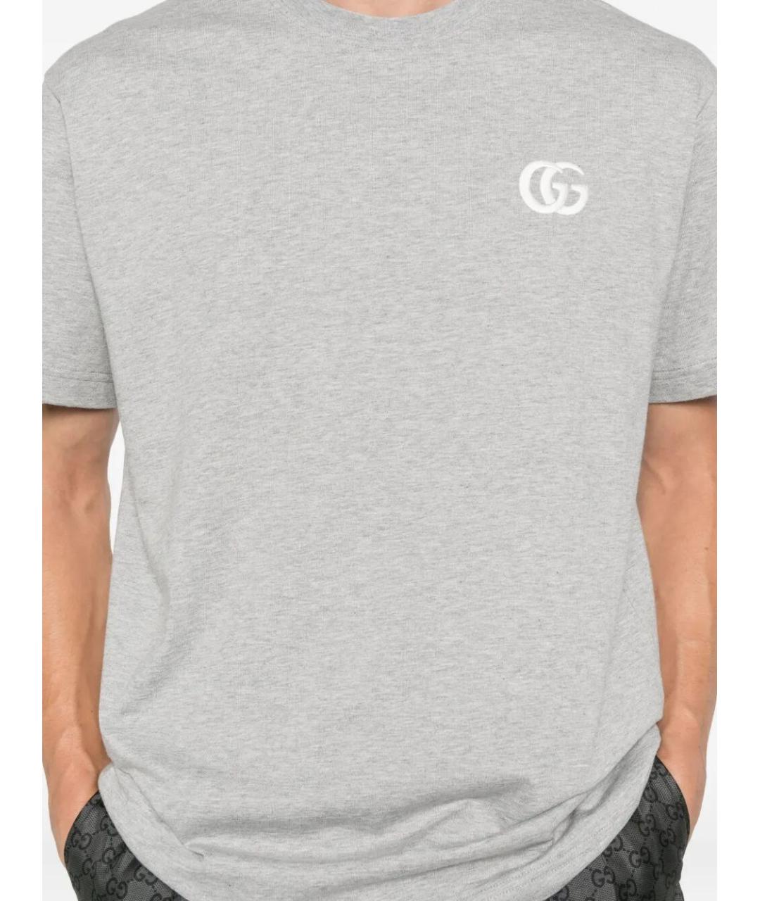 GUCCI Серая хлопковая футболка, фото 4