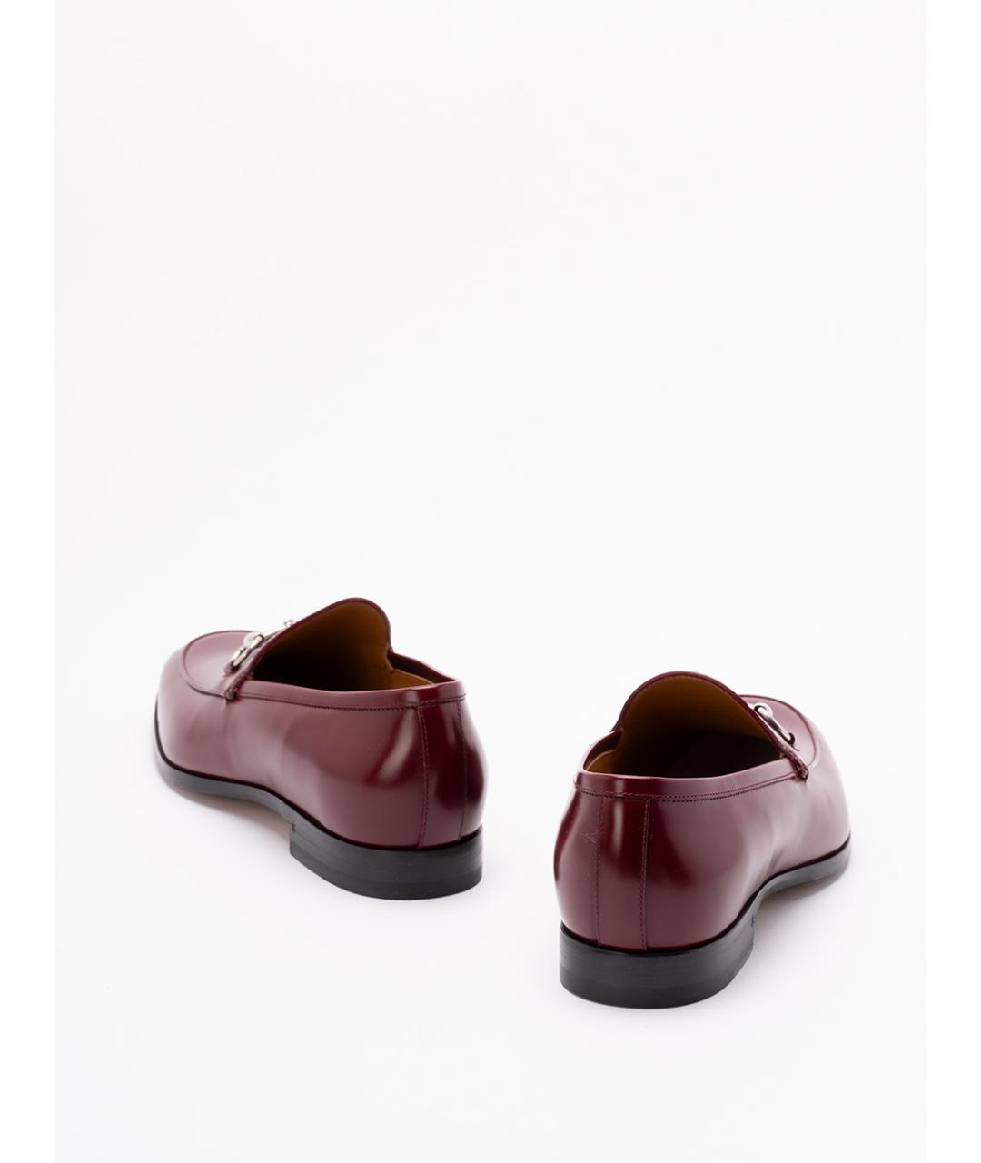 GUCCI Бордовые кожаные лоферы, фото 3