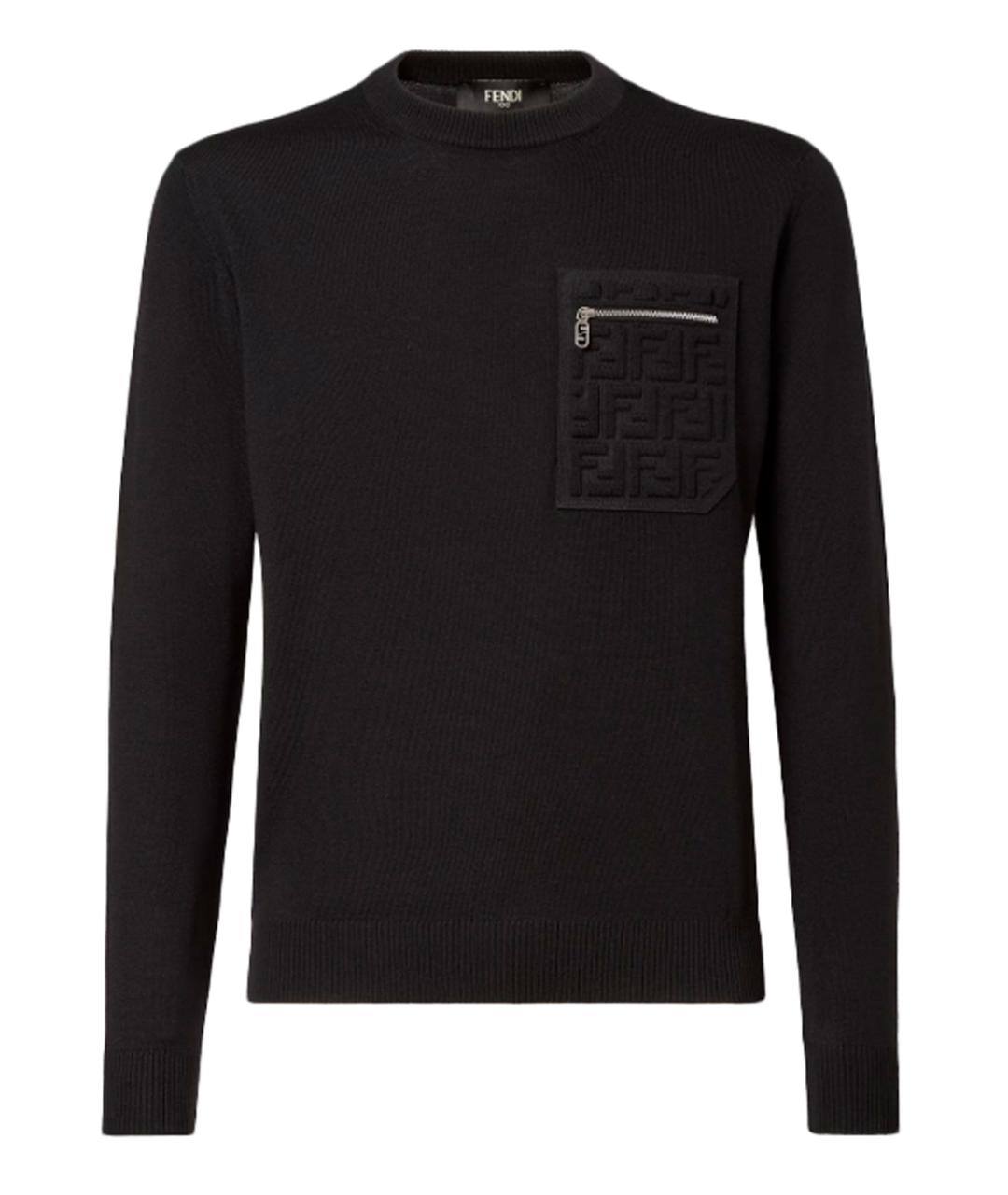 FENDI Черный шерстяной джемпер / свитер, фото 1