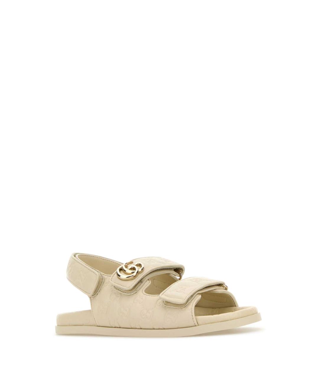 GUCCI Белые кожаные сандалии, фото 2