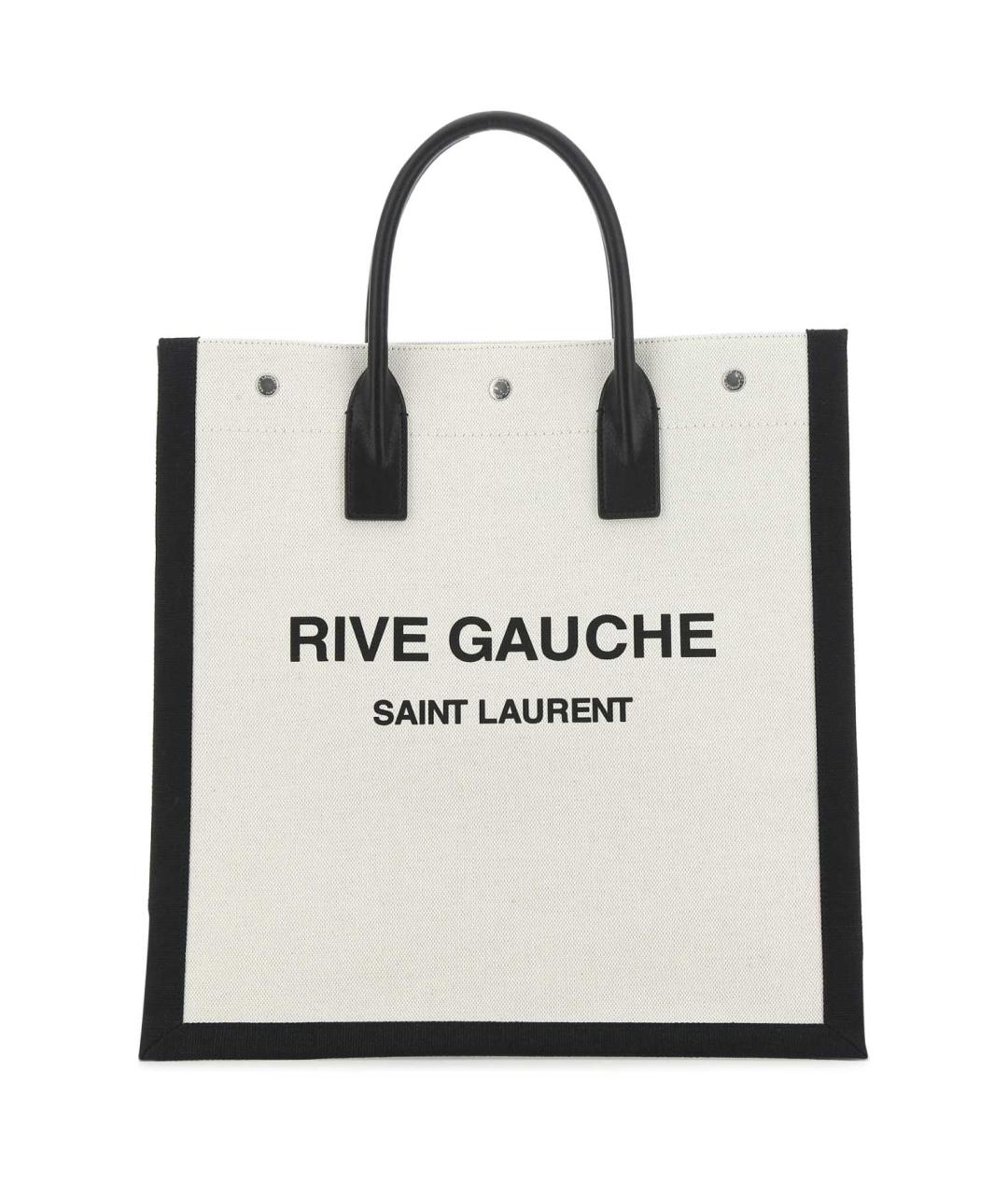 SAINT LAURENT Белая тканевая сумка тоут, фото 1