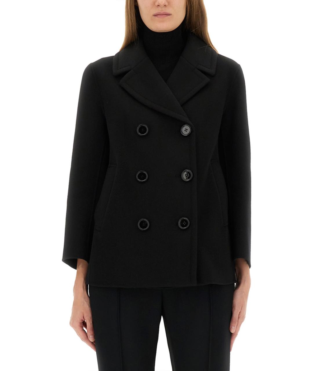 'S MAX MARA Черное шерстяное пальто, фото 2