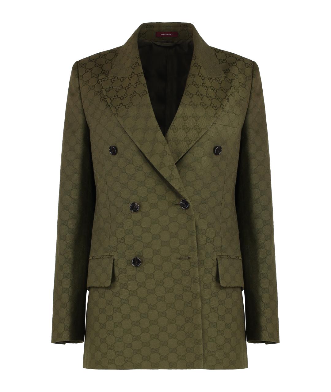 GUCCI Зеленый хлопковый жакет/пиджак, фото 1