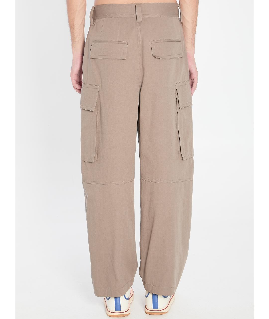 BOTTEGA VENETA Бежевые хлопковые повседневные брюки, фото 5