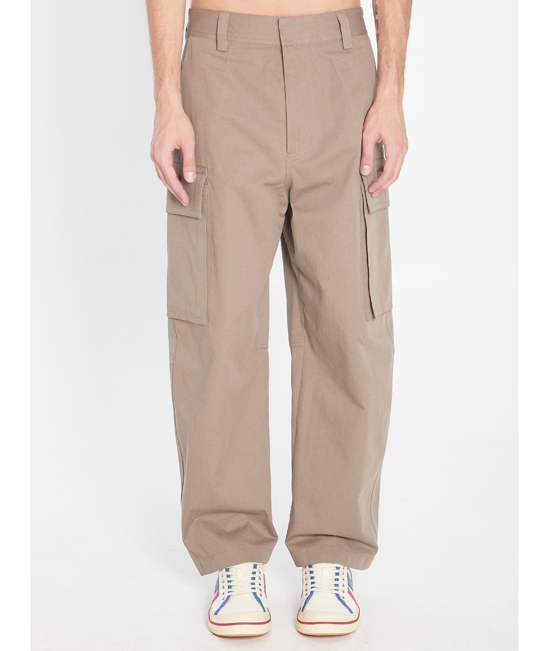 BOTTEGA VENETA Бежевые хлопковые повседневные брюки, фото 2