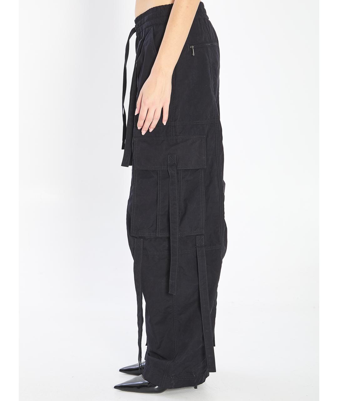 DOLCE&GABBANA Черные хлопко-эластановые прямые брюки, фото 4