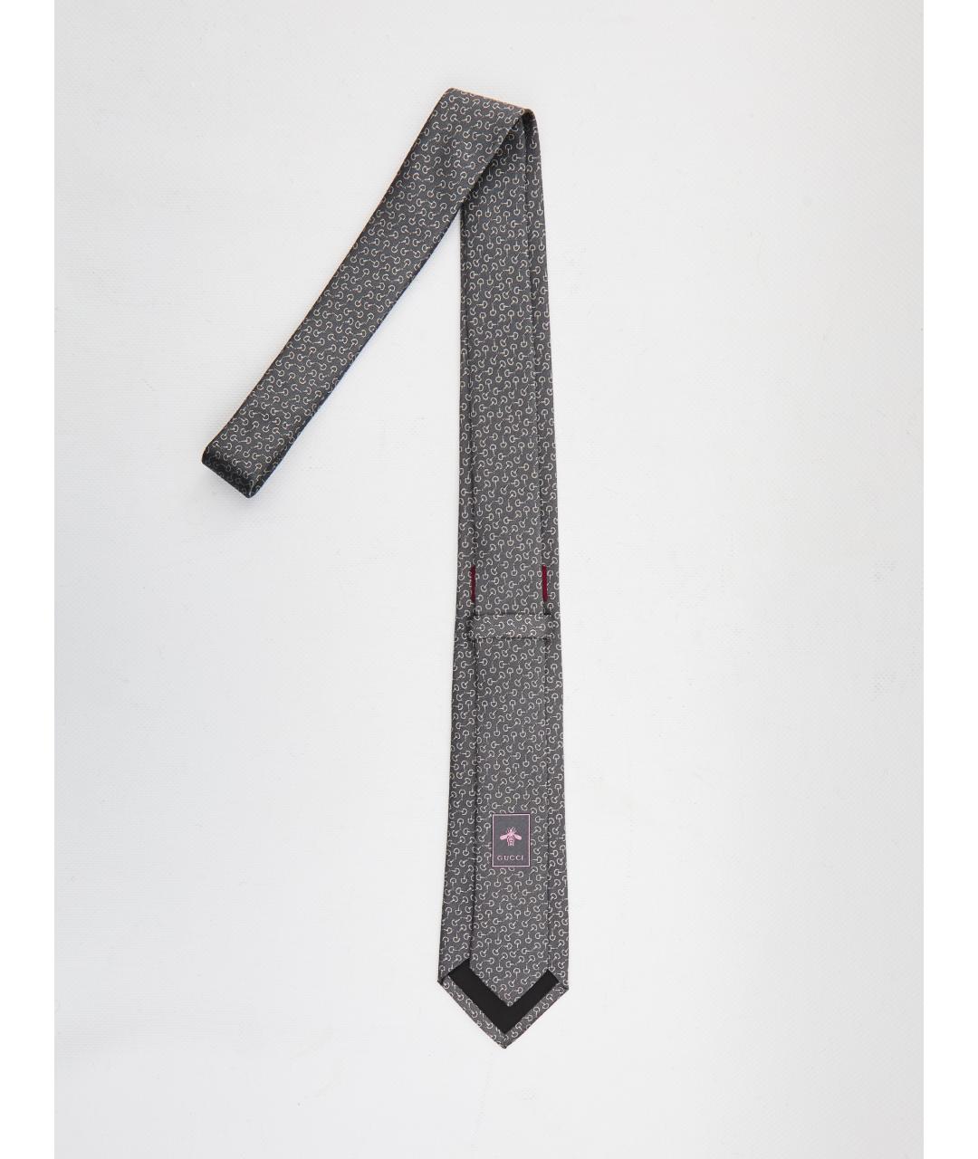 GUCCI Серый шелковый галстук, фото 2