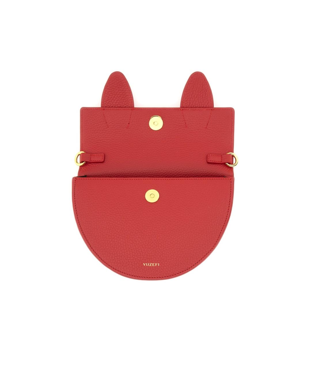 YUZEFI Красная кожаная сумка с короткими ручками, фото 4