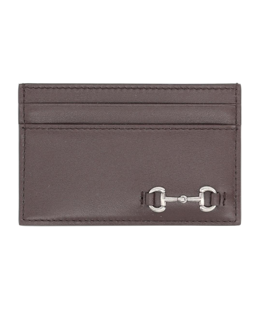 GUCCI Коричневый кожаный кардхолдер, фото 1