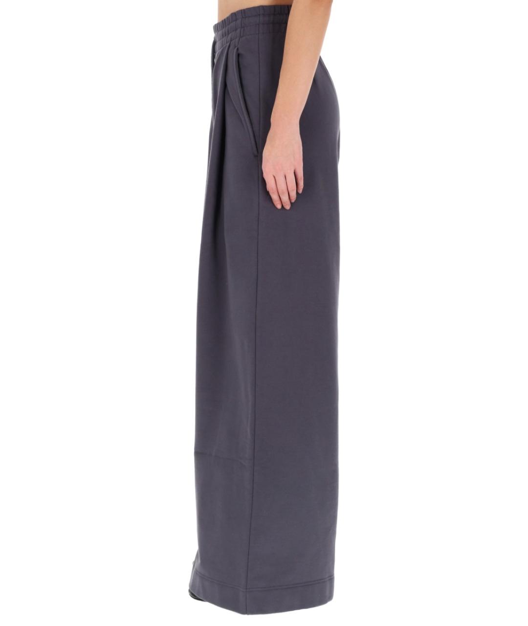 DRIES VAN NOTEN Антрацитовые хлопковые брюки широкие, фото 3